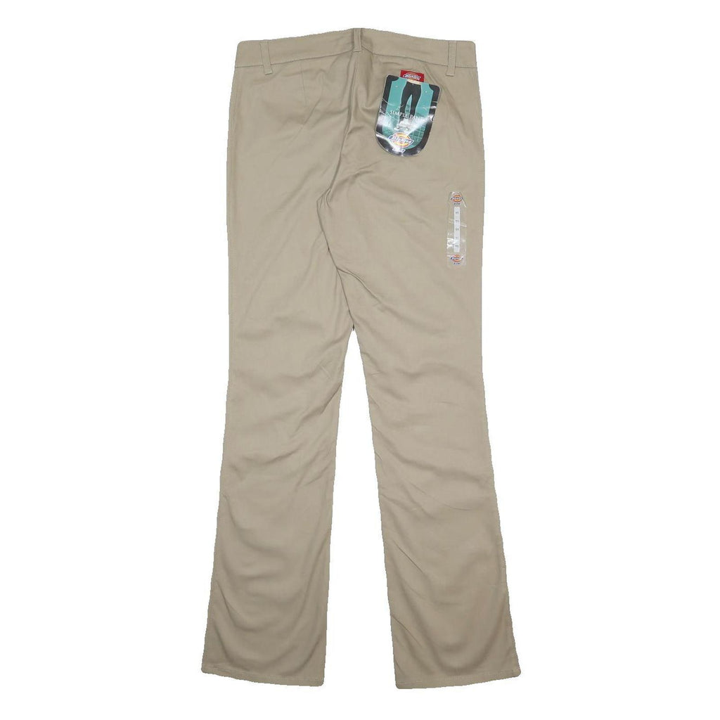 DICKIES Womens Regular Beige Cotton Blend Zip Trousers W32 L34