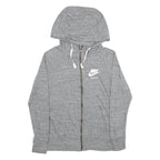 NIKE Womens Grey Full Zip Hoodie L Cotton Blend Casual Sportswear