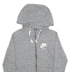 NIKE Womens Grey Full Zip Hoodie L Cotton Blend Casual Sportswear