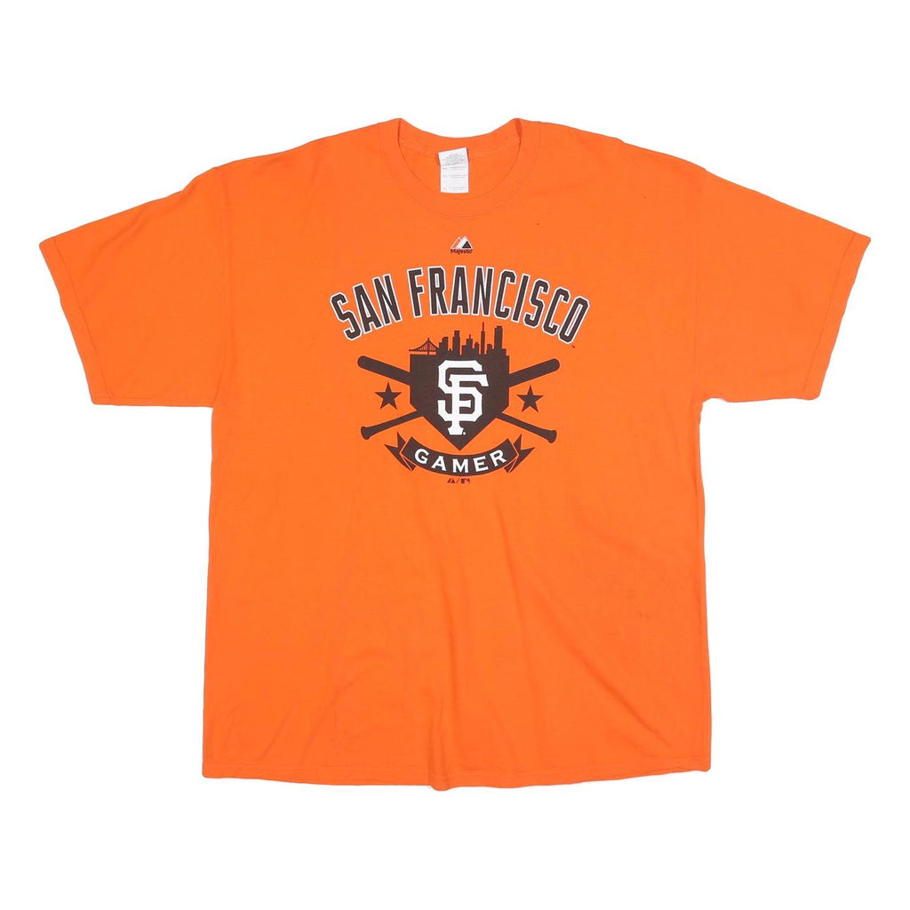 GILDAN Mens Orange San Francisco Gamer Graphic T-Shirt XL Short Sleeve Crew Neck