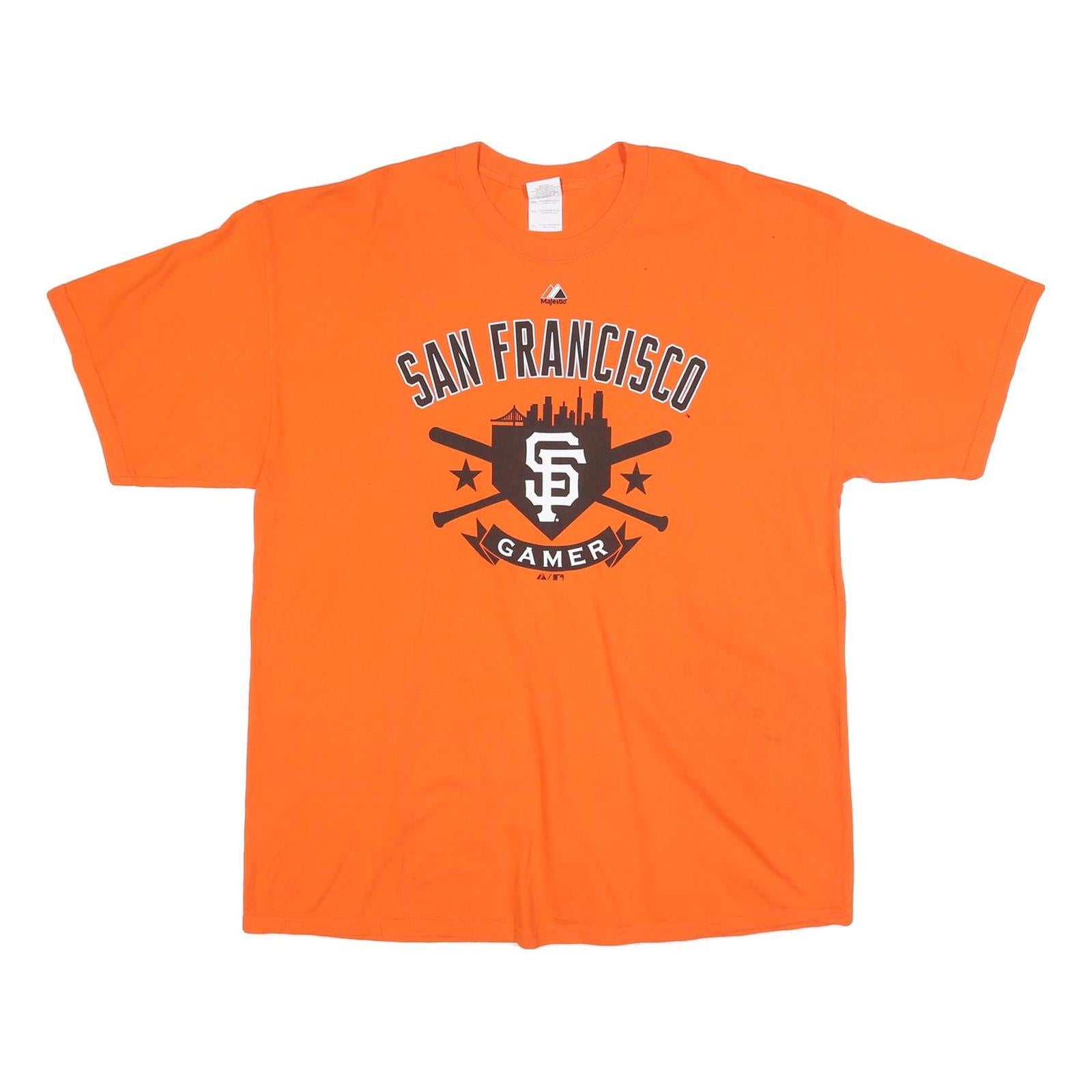 GILDAN Mens Orange San Francisco Gamer Graphic T-Shirt XL Short Sleeve Crew Neck