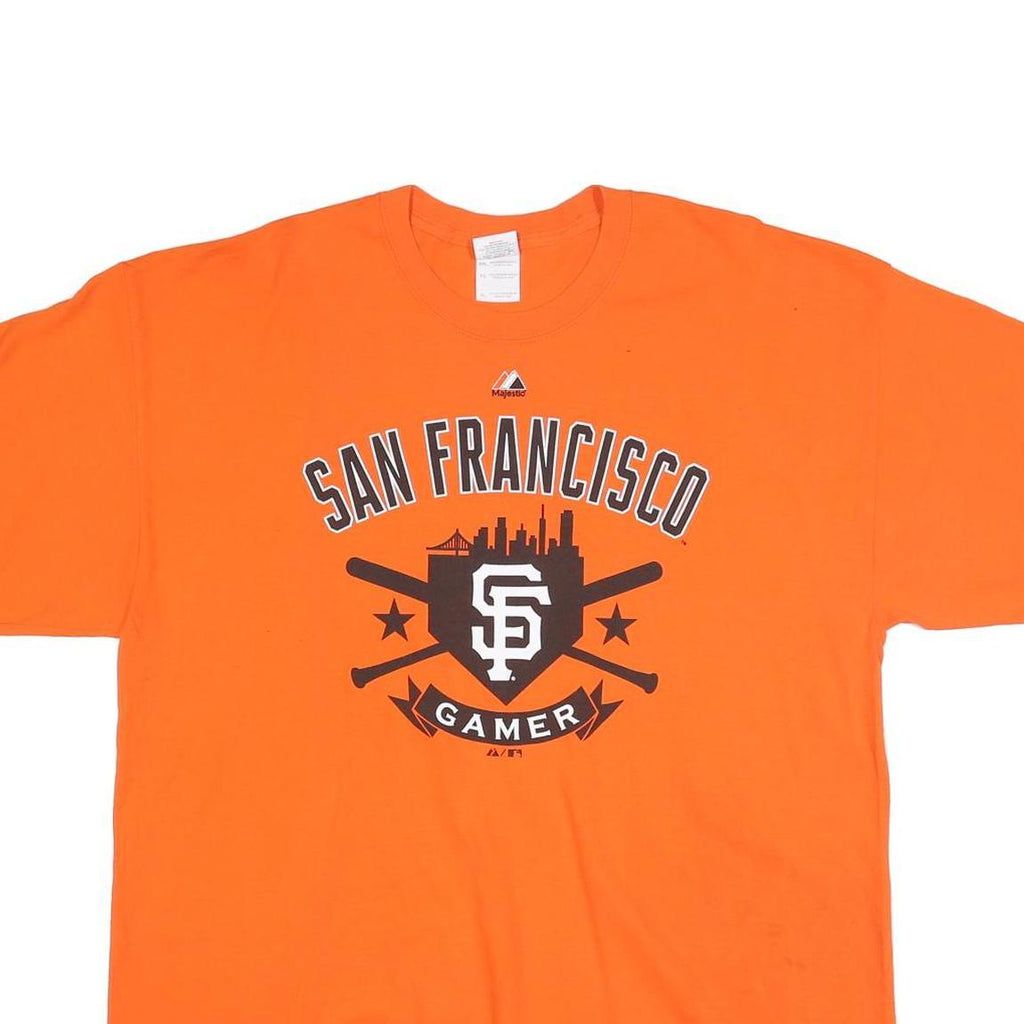 GILDAN Mens Orange San Francisco Gamer Graphic T-Shirt XL Short Sleeve Crew Neck