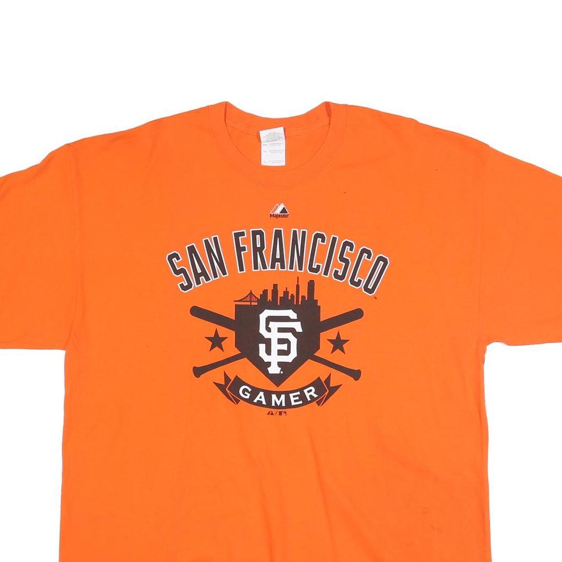 GILDAN Mens Orange San Francisco Gamer Graphic T-Shirt XL Short Sleeve Crew Neck