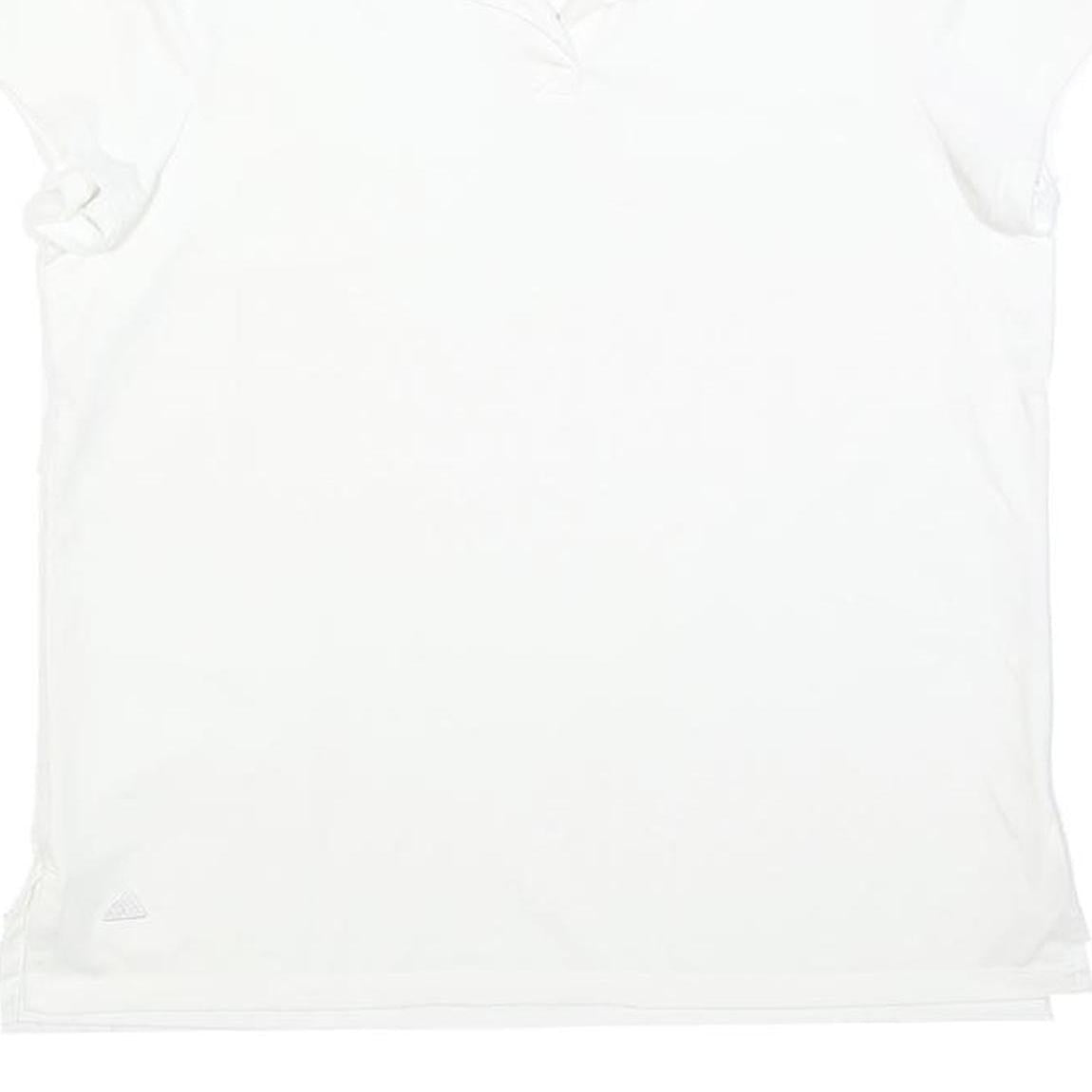 ADIDAS Womens White Short Sleeve Plain Polo Shirt S Cotton Blend Sport