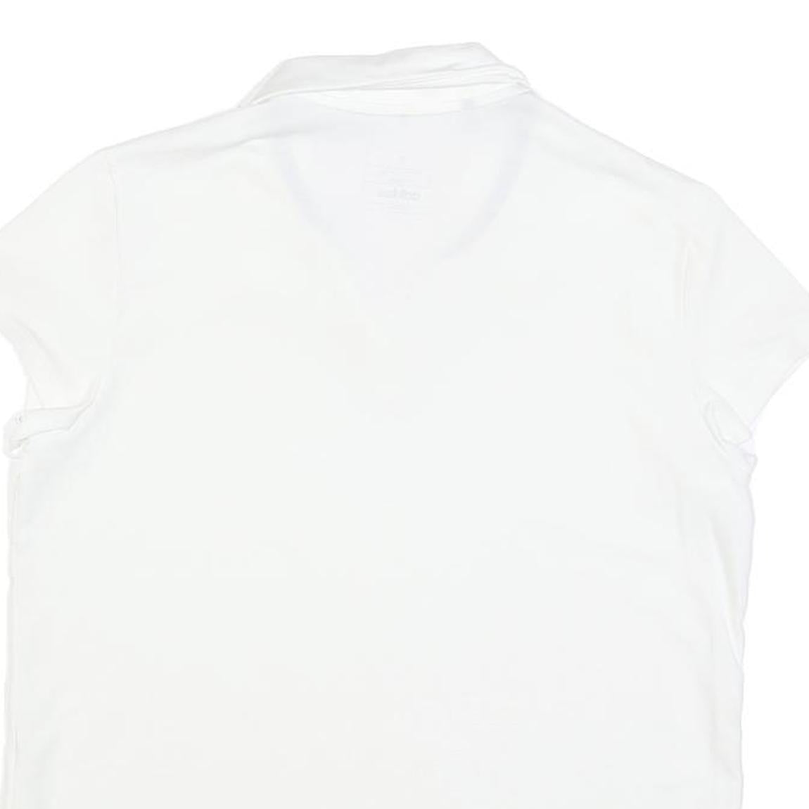 ADIDAS Womens White Short Sleeve Plain Polo Shirt S Cotton Blend Sport