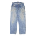 DICKIES Mens Jeans Blue Regular Straight Denim W32 L33 Workwear Zip Closure