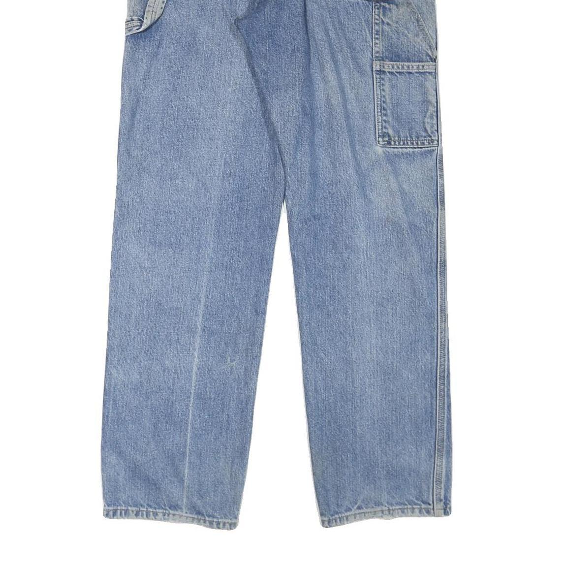 DICKIES Mens Jeans Blue Regular Straight Denim W32 L33 Workwear Zip Closure