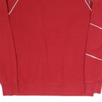 REEBOK Womens Red Crew Neck M Logo Sweatshirt Cotton Blend Casual Pullover