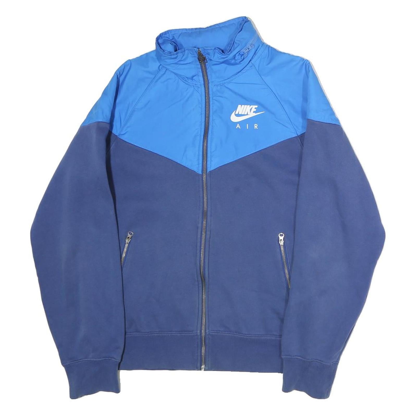 NIKE Mens Blue & Navy Air Jacket S Cotton Colourblock Zip Casual Sportswear