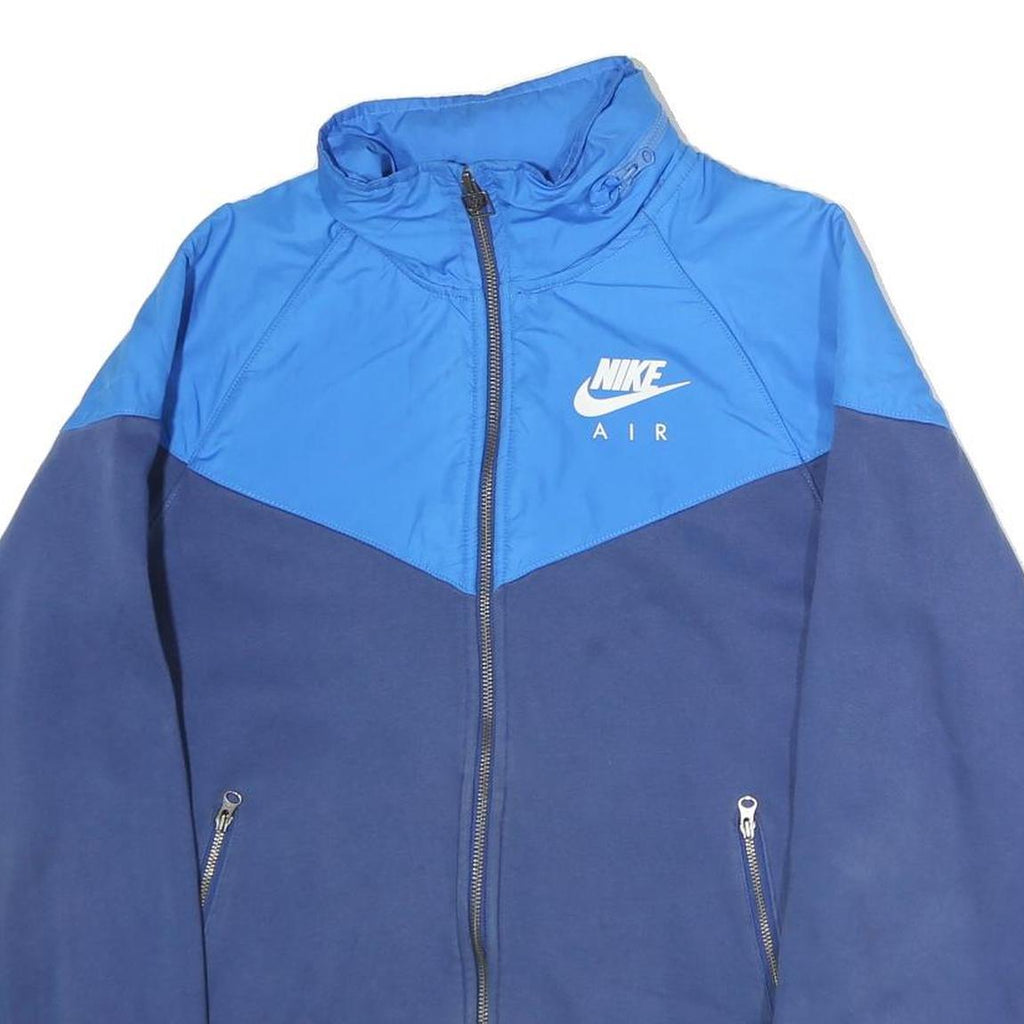 NIKE Mens Blue & Navy Air Jacket S Cotton Colourblock Zip Casual Sportswear