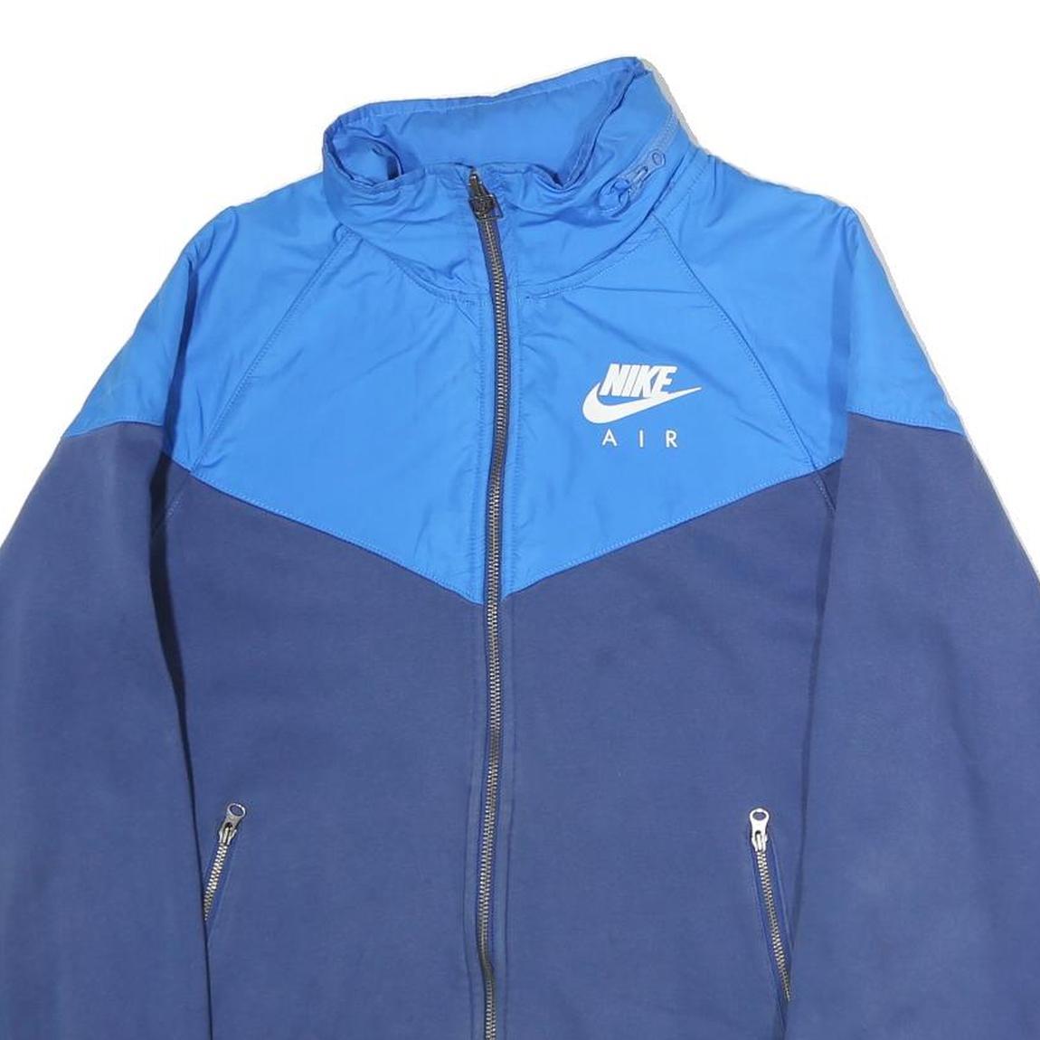 NIKE Mens Blue & Navy Air Jacket S Cotton Colourblock Zip Casual Sportswear