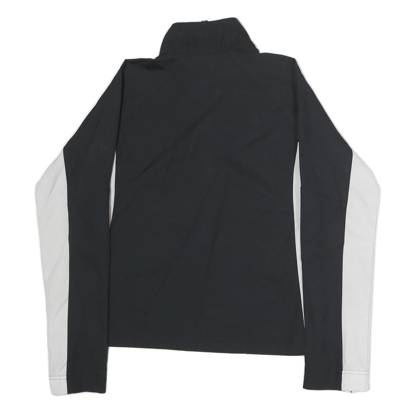 REEBOK Mens Black & White Track Jacket S Polyester Zip Sportswear Activewear