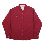 WRANGLER Mens Red 2XL Cotton Shirt Long Sleeve Casual Button Pocket