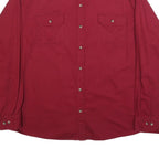 WRANGLER Mens Red 2XL Cotton Shirt Long Sleeve Casual Button Pocket