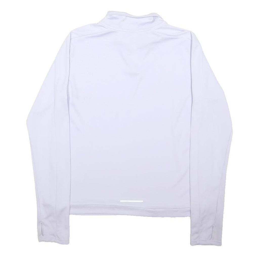 NIKE DRI FIT Womens White Purple 1/4 Zip M Running Gym Sports Sweatshirt