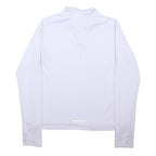 NIKE DRI FIT Womens White Purple 1/4 Zip M Running Gym Sports Sweatshirt