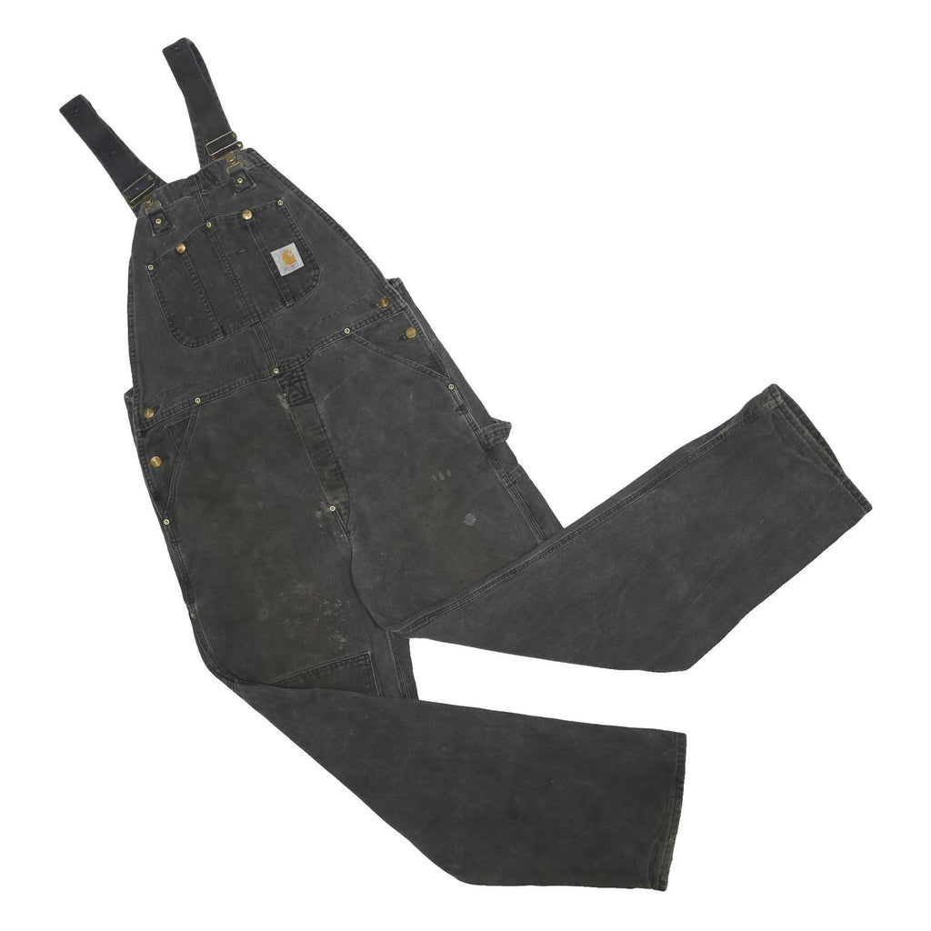 CARHARTT Mens Black Cotton Dungarees Regular Fit M W36 L30 Workwear Utility