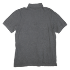 TOMMY HILFIGER Mens Grey Short Sleeve Plain Polo Shirt L Classic Casual