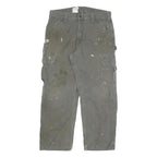 CARHARTT Mens Cotton Blend Relaxed Cargo Trousers W34 L27 Workwear Utility Zip