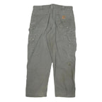 CARHARTT Mens Cotton Blend Relaxed Cargo Trousers W34 L27 Workwear Utility Zip