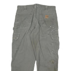 CARHARTT Mens Cotton Blend Relaxed Cargo Trousers W34 L27 Workwear Utility Zip