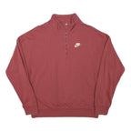 NIKE Mens Red Half Zip XS Sweatshirt Cotton Blend Sports Casual Pullover