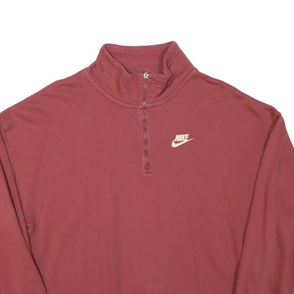 NIKE Mens Red Half Zip XS Sweatshirt Cotton Blend Sports Casual Pullover