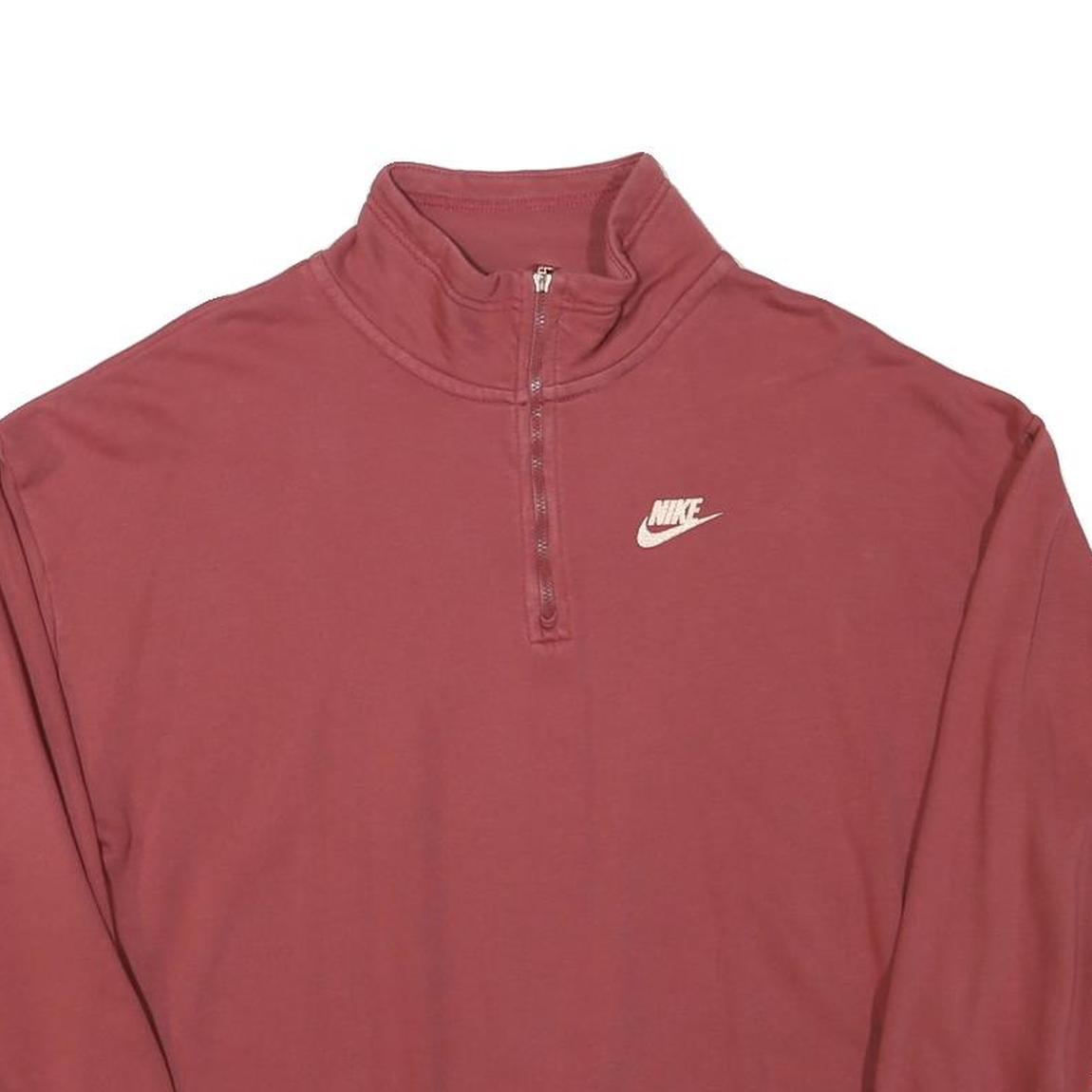 NIKE Mens Red Half Zip XS Sweatshirt Cotton Blend Sports Casual Pullover