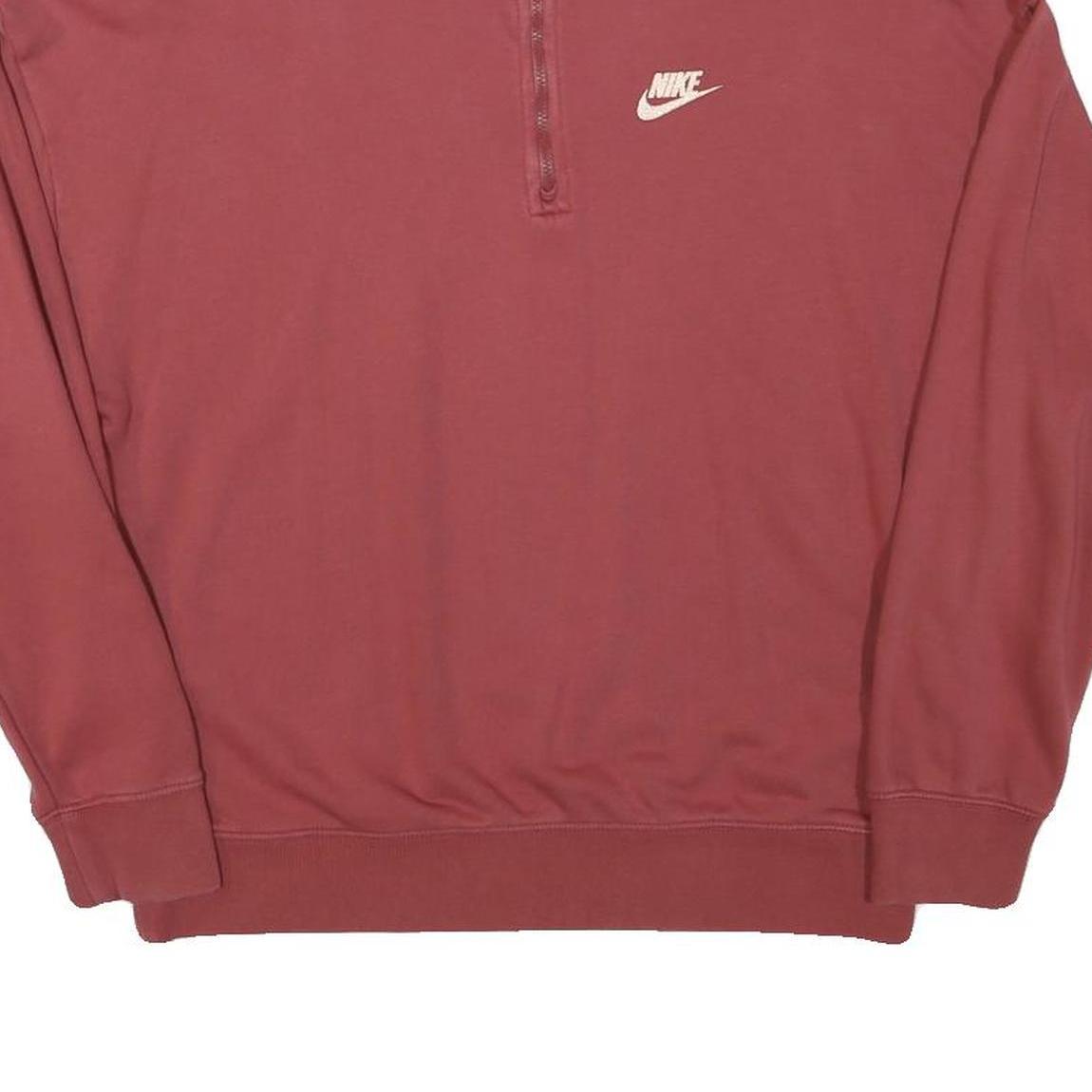 NIKE Mens Red Half Zip XS Sweatshirt Cotton Blend Sports Casual Pullover
