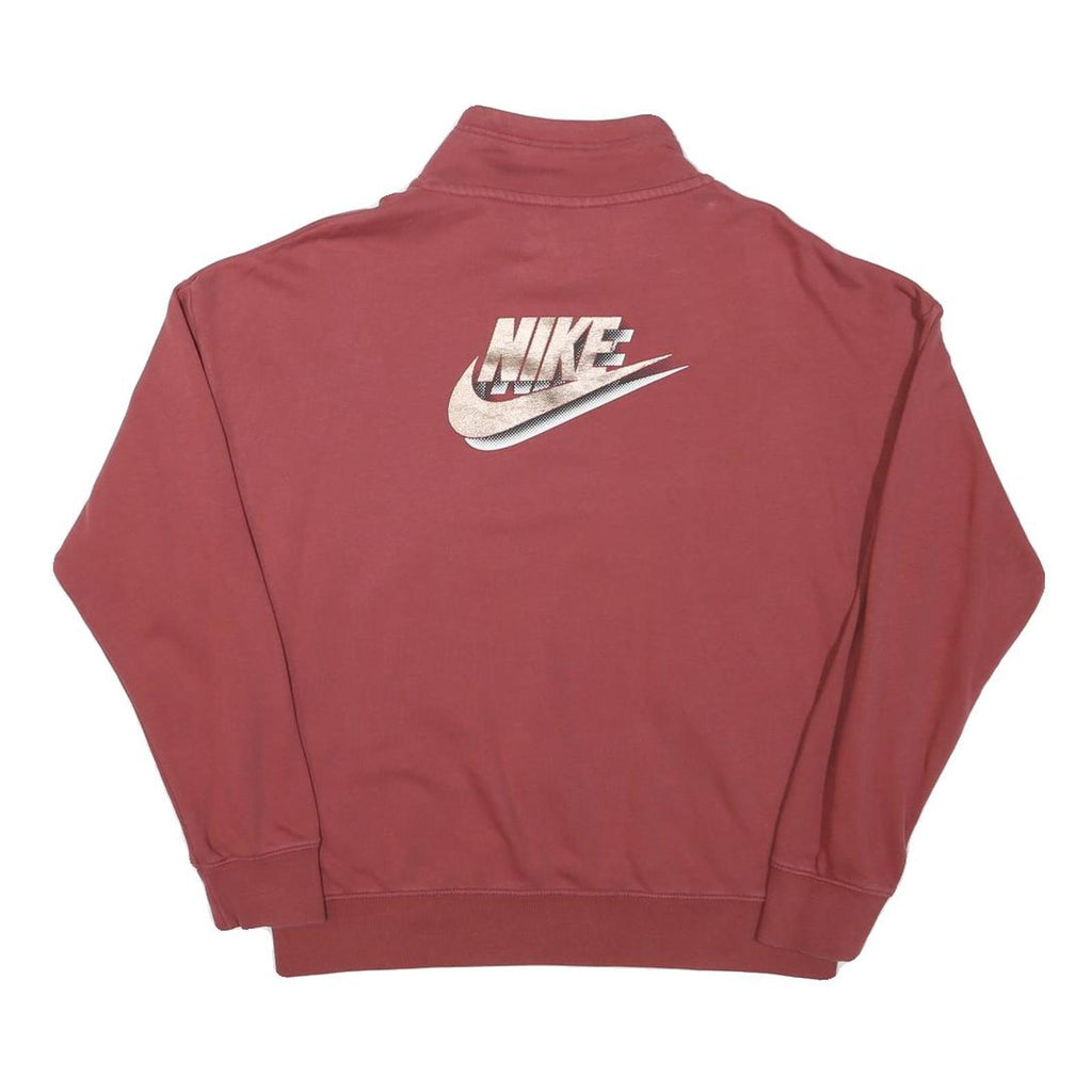 NIKE Mens Red Half Zip XS Sweatshirt Cotton Blend Sports Casual Pullover