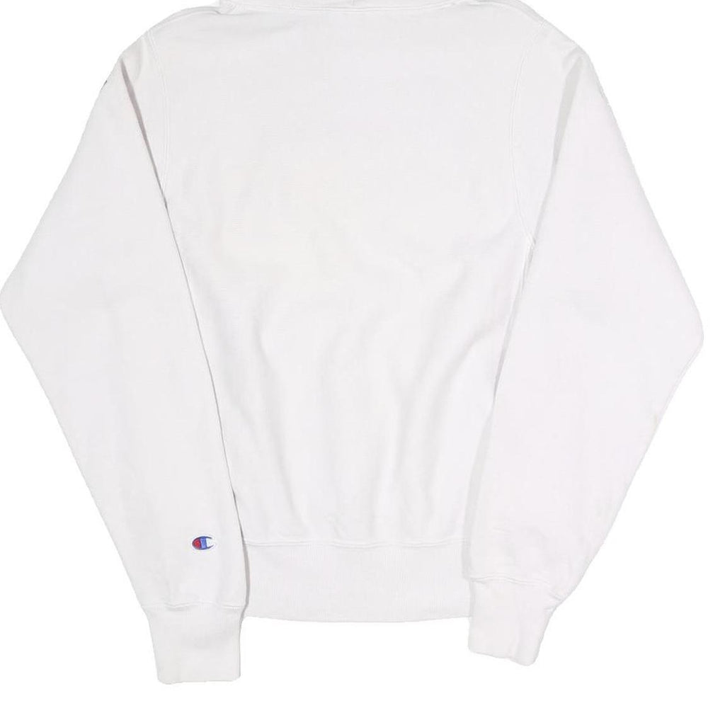 CHAMPION REVERSE WEAVE Mens White Hoodie Pullover XS Cotton Blend Drawstring