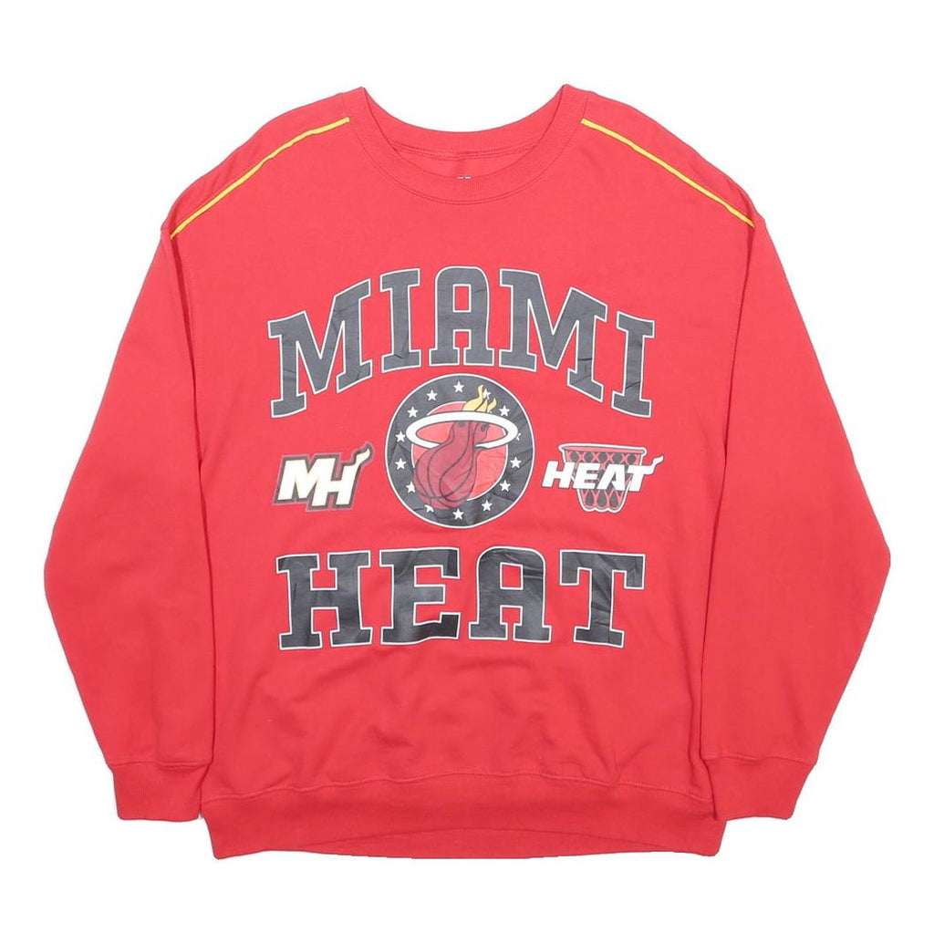 NBA Womens Red Miami Heat Crew Neck XL Cotton Blend Sweatshirt Basketball