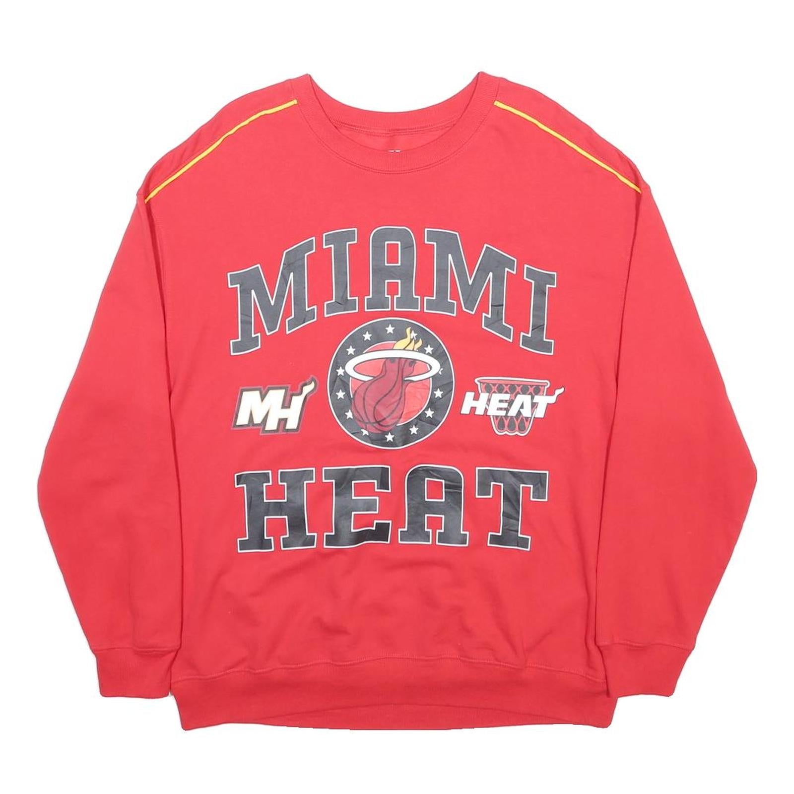 NBA Womens Red Miami Heat Crew Neck XL Cotton Blend Sweatshirt Basketball