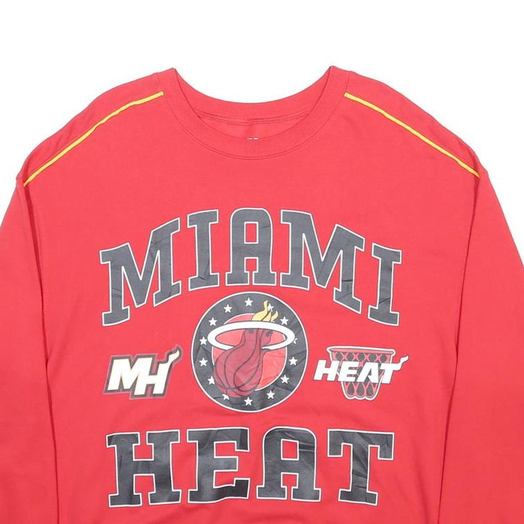 NBA Womens Red Miami Heat Crew Neck XL Cotton Blend Sweatshirt Basketball