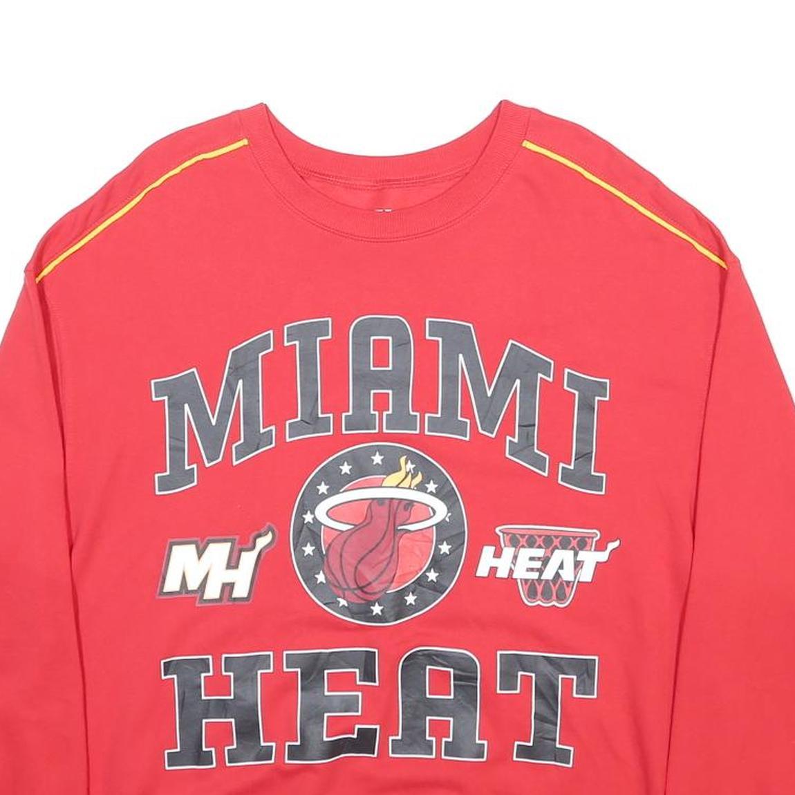 NBA Womens Red Miami Heat Crew Neck XL Cotton Blend Sweatshirt Basketball