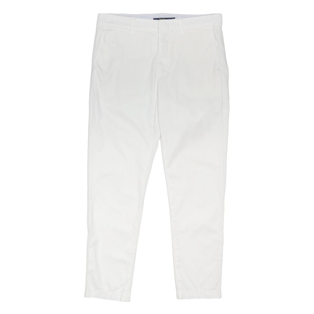 POLO RALPH LAUREN Womens Cotton Blend White Regular Fit Straight Trousers W33
