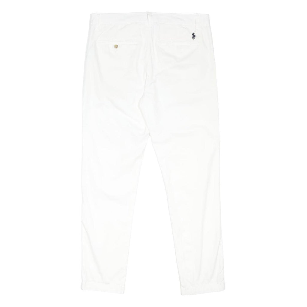 POLO RALPH LAUREN Womens Cotton Blend White Regular Fit Straight Trousers W33
