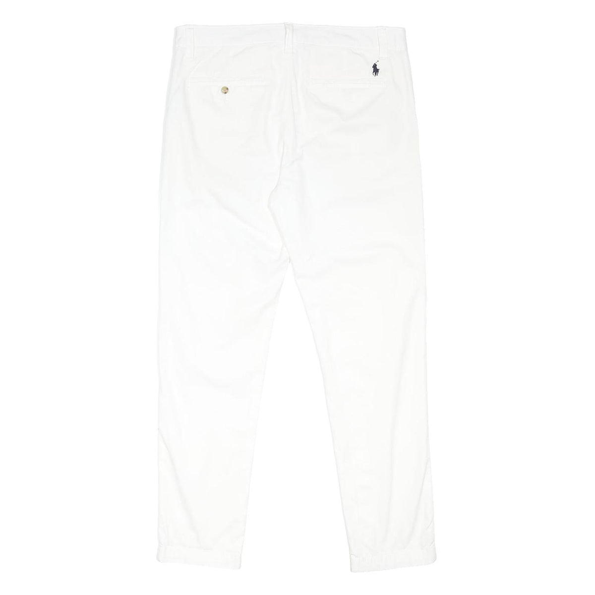 POLO RALPH LAUREN Womens Cotton Blend White Regular Fit Straight Trousers W33