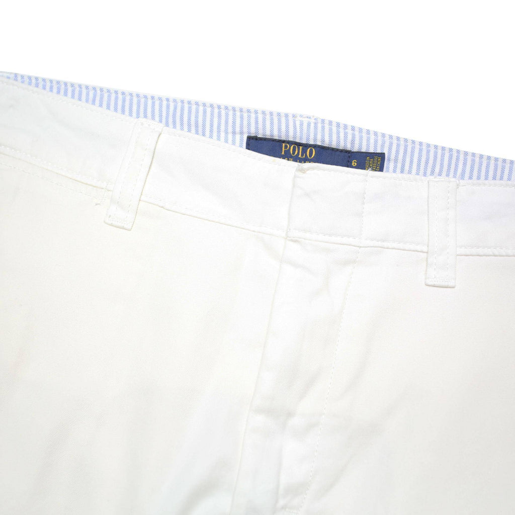 POLO RALPH LAUREN Womens Cotton Blend White Regular Fit Straight Trousers W33