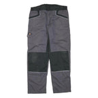 DICKIES Mens Cotton Blend Grey & Black Regular Leg Trousers W38 L32 Workwear