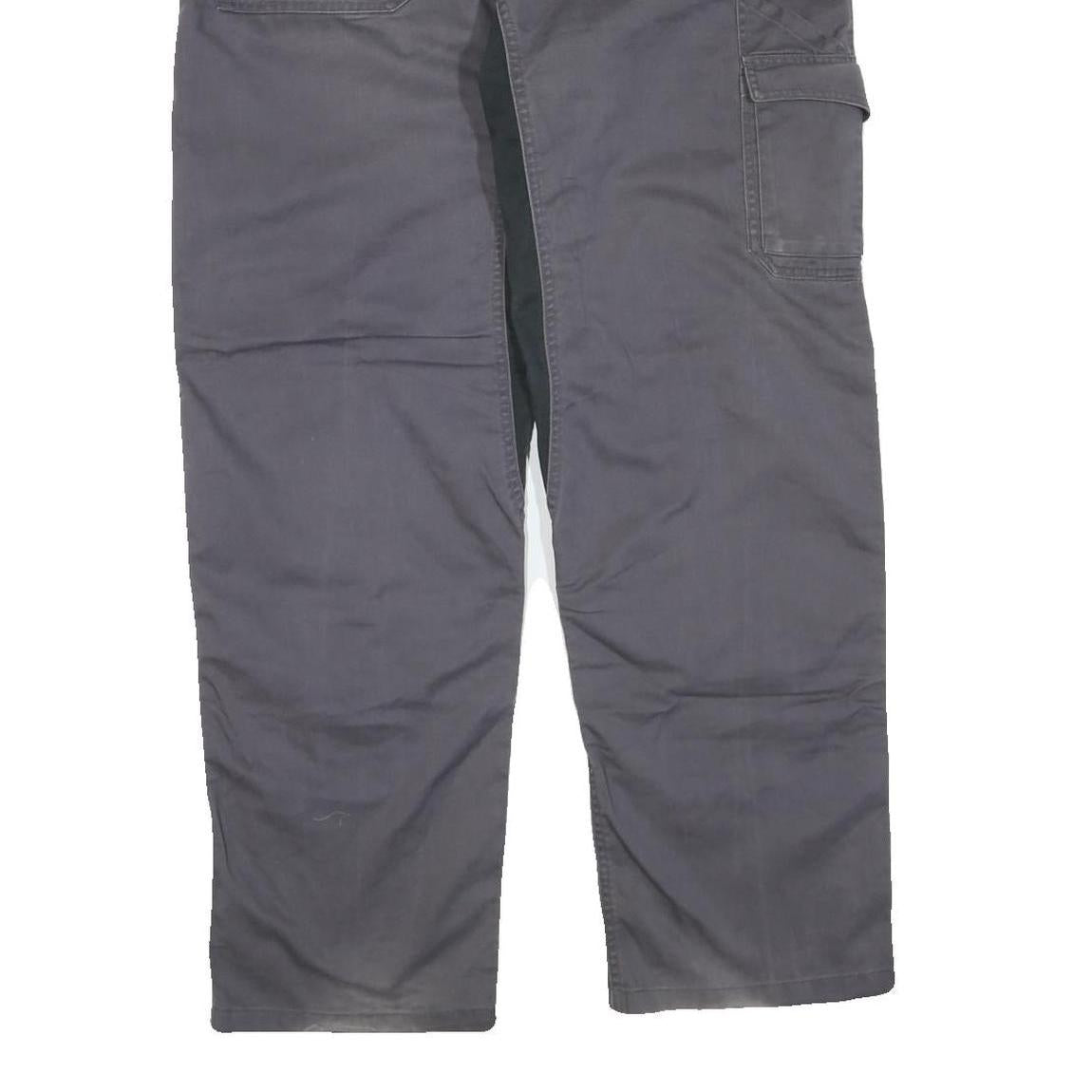 DICKIES Mens Cotton Blend Grey & Black Regular Leg Trousers W38 L32 Workwear