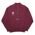 ADIDAS Equipment Mens Maroon Sweatshirt Half Zip M Cotton Blend Sportswear