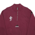 ADIDAS Equipment Mens Maroon Sweatshirt Half Zip M Cotton Blend Sportswear