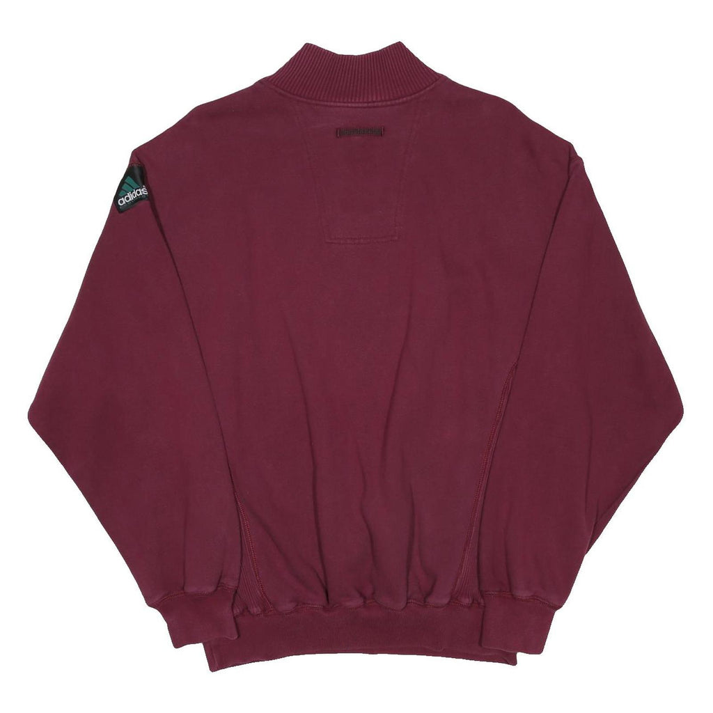 ADIDAS Equipment Mens Maroon Sweatshirt Half Zip M Cotton Blend Sportswear