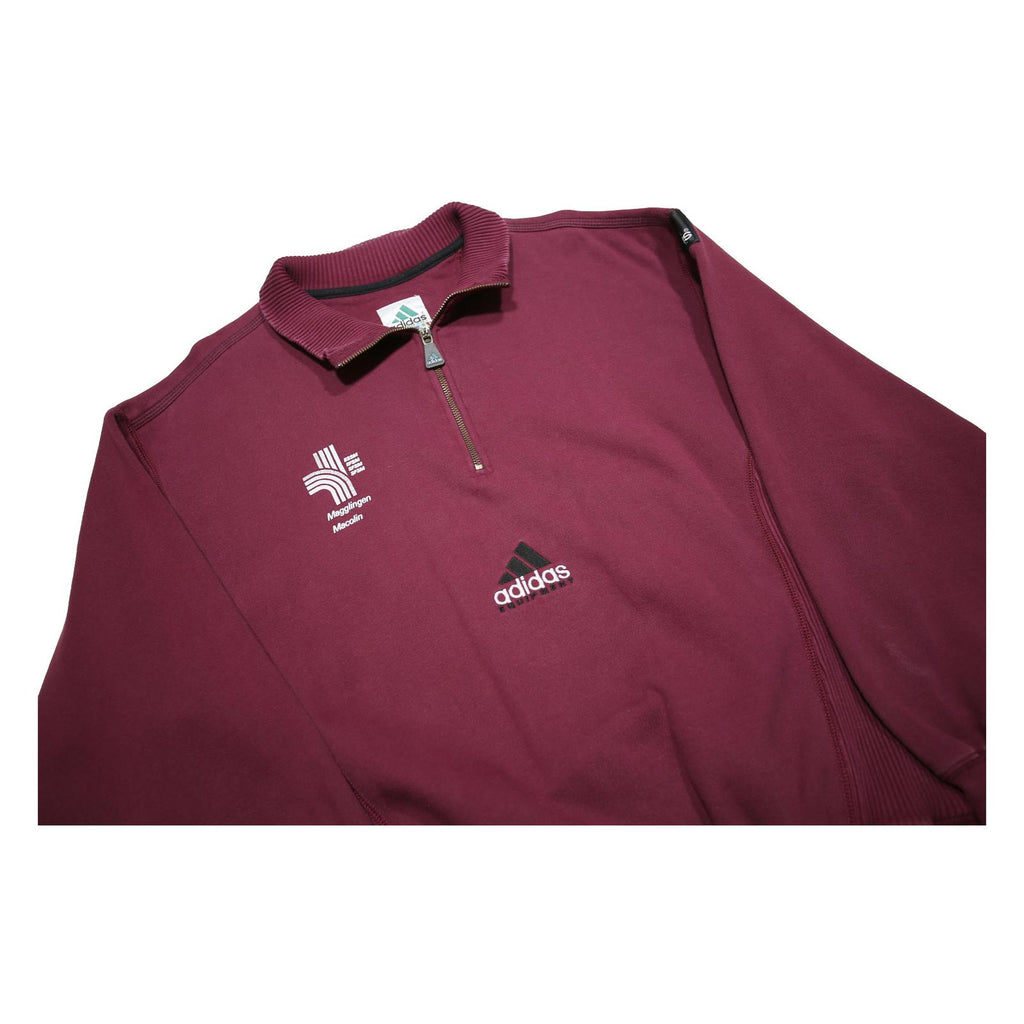 ADIDAS Equipment Mens Maroon Sweatshirt Half Zip M Cotton Blend Sportswear