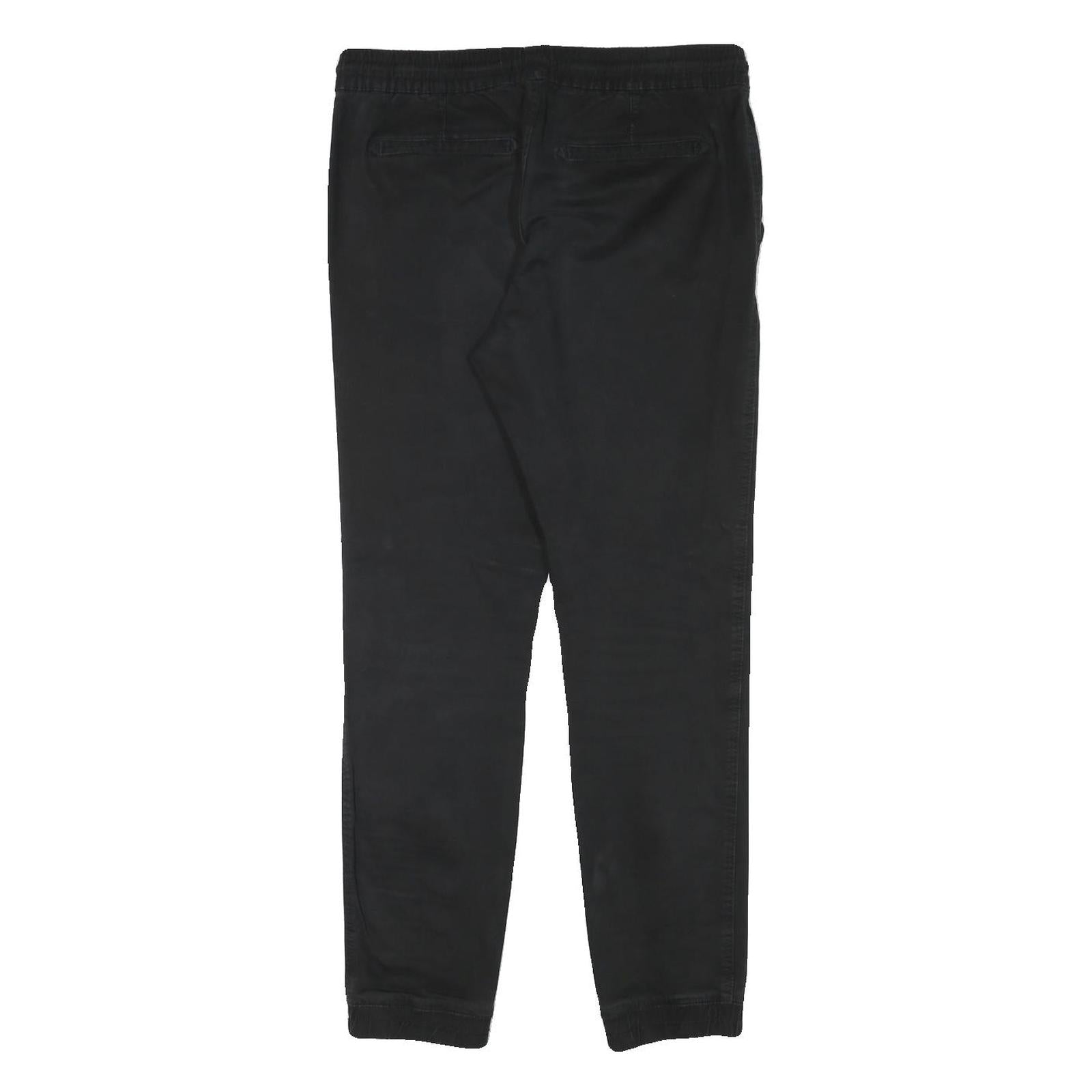 CLOCKHOUSE Mens Black Slim Drawstring Trousers W32 L30 Casual Cotton Blend