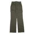 WHBM Womens Cotton Blend Olive Regular Fit Straight Leg Trousers W26 L32 Utility