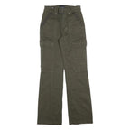 WHBM Womens Cotton Blend Olive Regular Fit Straight Leg Trousers W26 L32 Utility