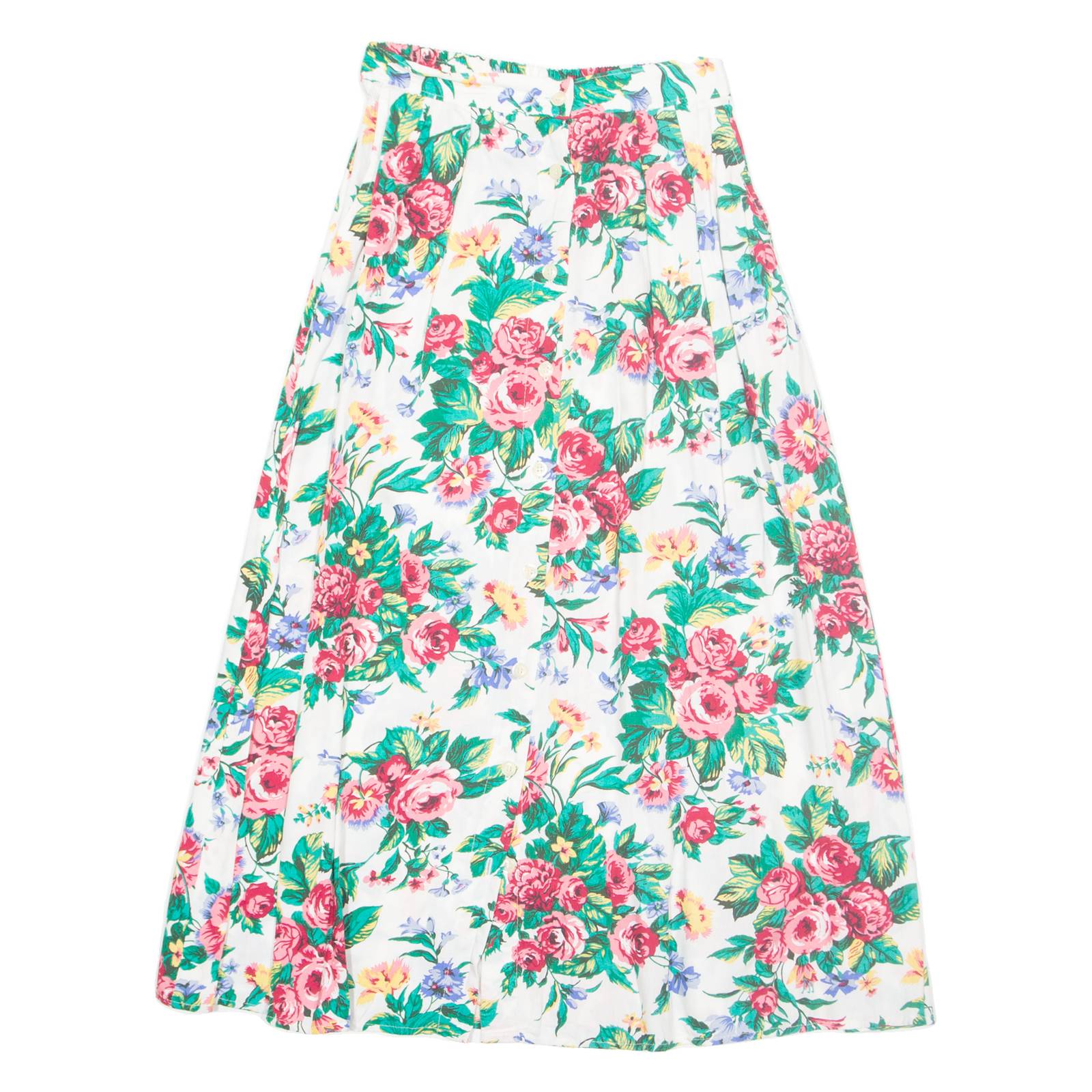 PENDLETON Womens Pleated Skirt Cream Long 90s Floral XS