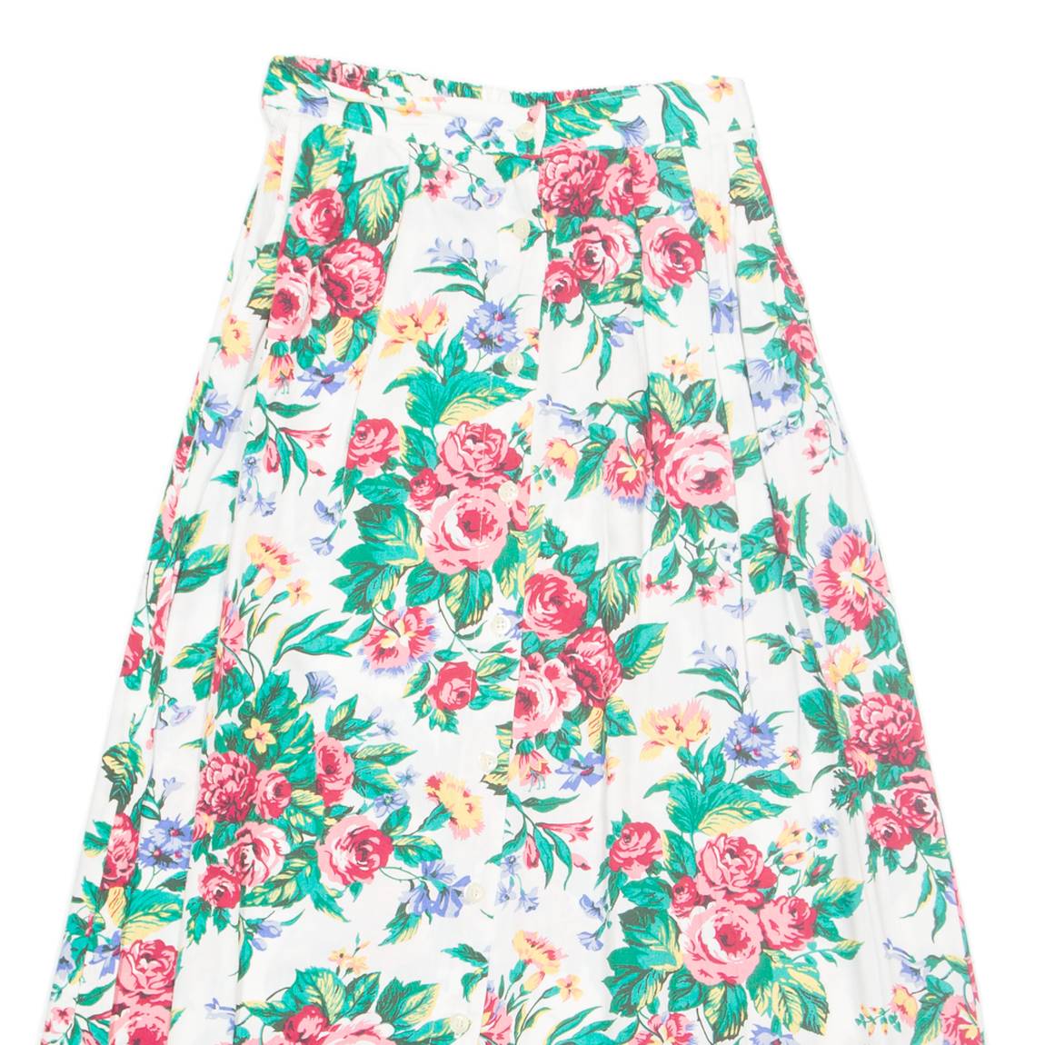 PENDLETON Womens Pleated Skirt Cream Long 90s Floral XS